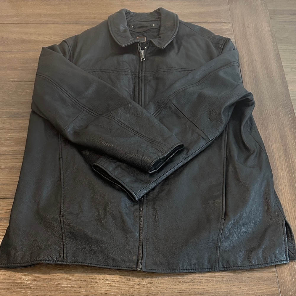 3M Thinsulate Black Leather Jacket Size XL